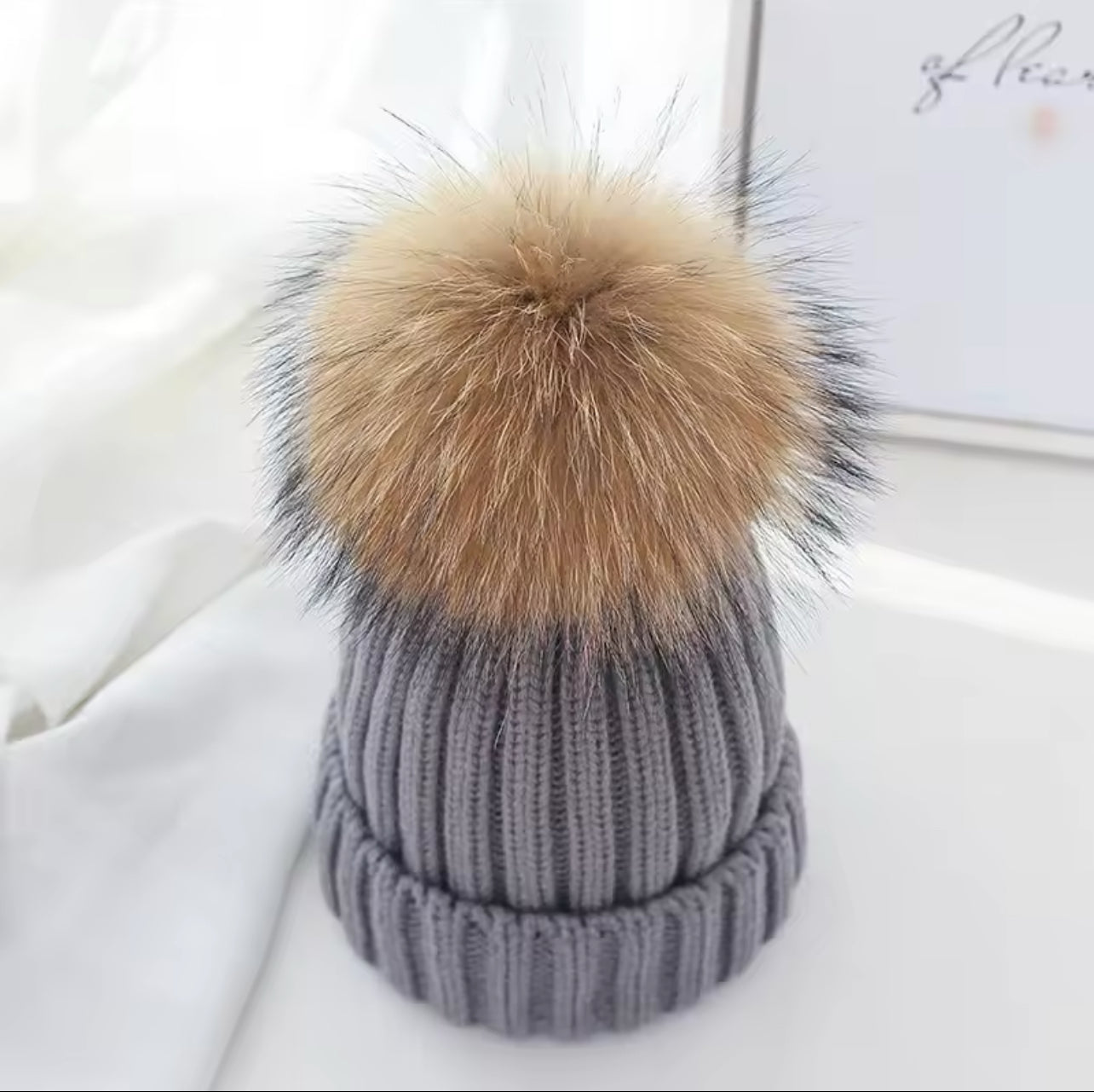 Raccoon Fur Beanie